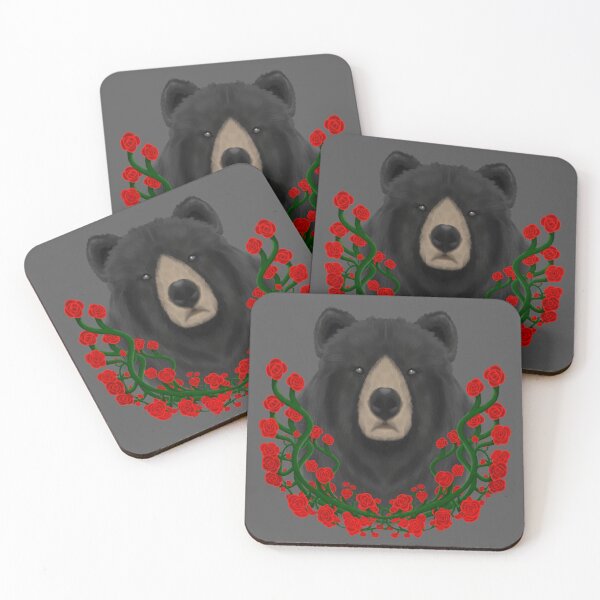 Item preview, Black Bear and roses designed and sold by cryoark.