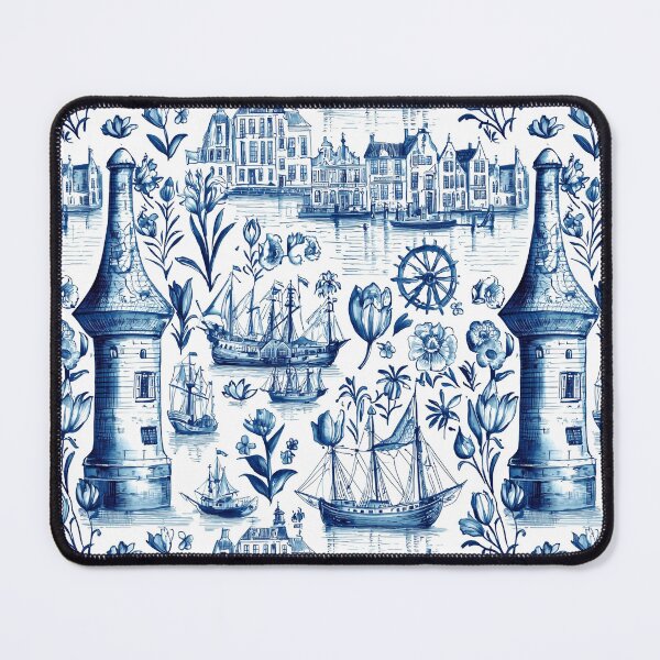Item preview, Delft Voyages & Floral Tides designed and sold by House of Blue.