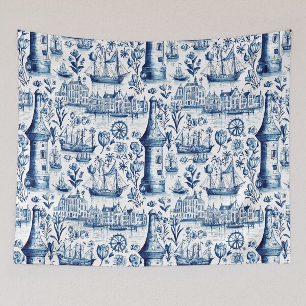 Item preview, Delft Voyages & Floral Tides designed and sold by House of Blue.