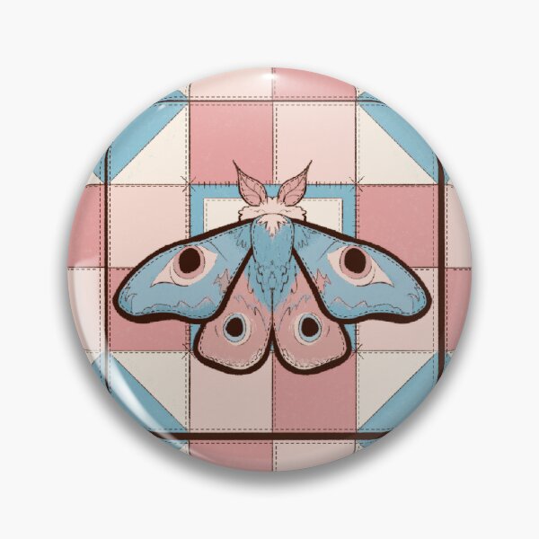Item preview, trans pride moth patchwork quilt designed and sold by parsleysaauce .