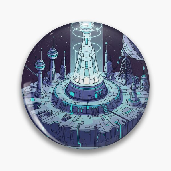 Item preview, Deep Space Island – Futuristic Floating Sci-Fi Base in Comic Isometric Style designed and sold by InspireHaven.