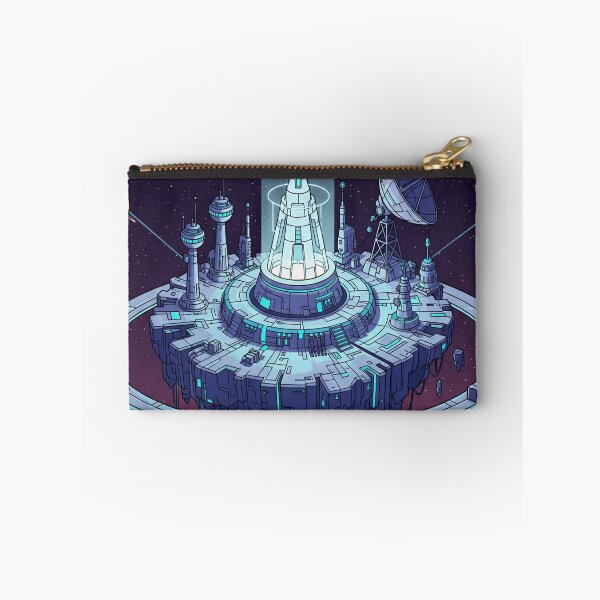 Item preview, Deep Space Island – Futuristic Floating Sci-Fi Base in Comic Isometric Style designed and sold by InspireHaven.