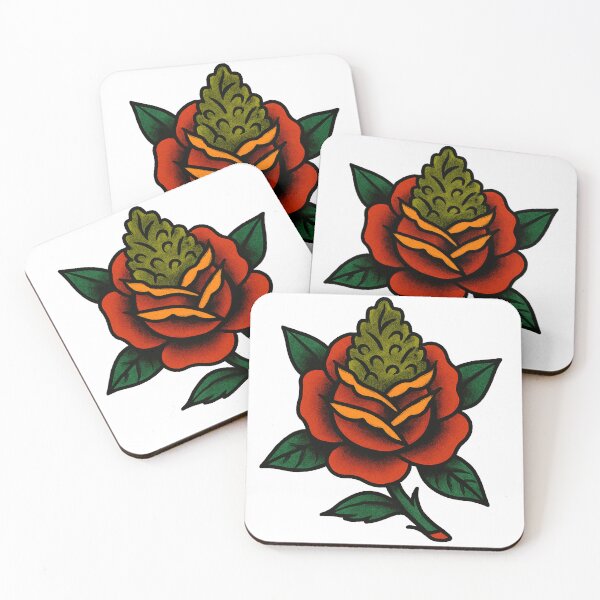 Item preview, Cannabis Rose – Weed Bud Flower Tattoo Design designed and sold by Wake and Bake.
