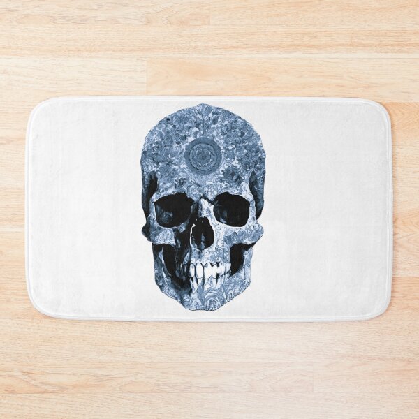 Artikelvorschau, Blauer Totenkopf mit kompliziertem Design entworfen und verkauft von Designs by Me.