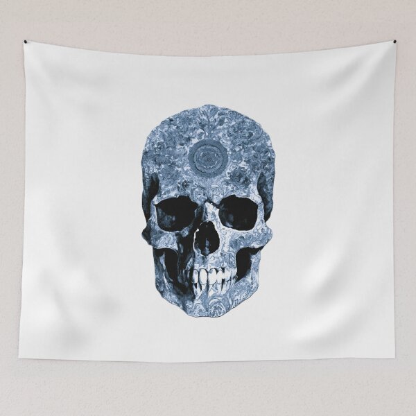 Item preview, Blue intricate design Skull designed and sold by Designs by Me.