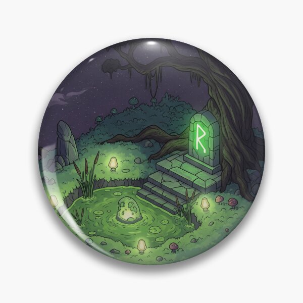 Item preview, Swamp Island – Floating Dark Fantasy Land with Glowing Tree and Mystic Runes designed and sold by InspireHaven.