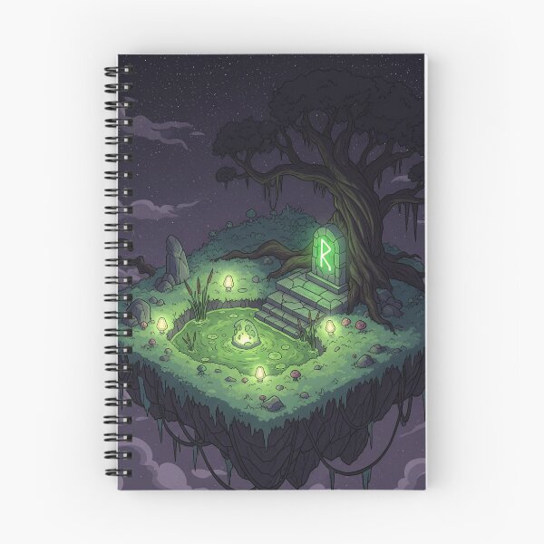 Item preview, Swamp Island – Floating Dark Fantasy Land with Glowing Tree and Mystic Runes designed and sold by InspireHaven.