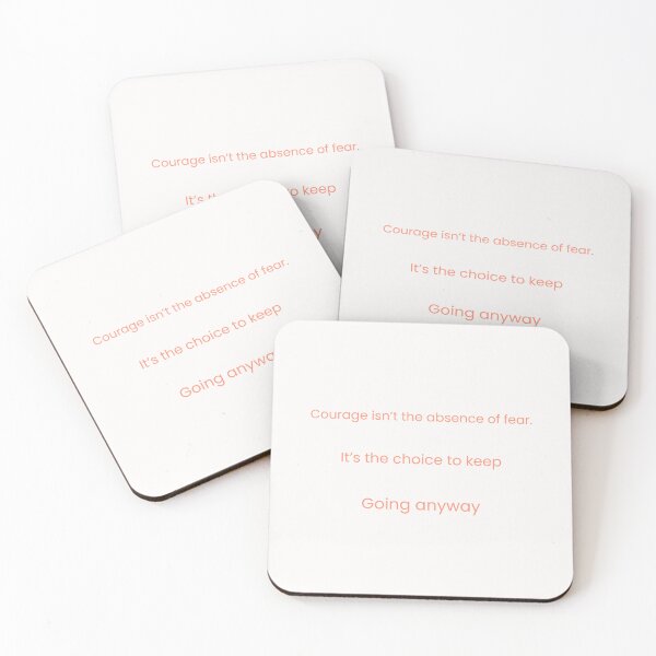 Item preview, Courage isn’t the absence of fear – minimalist printable quote about bravery and growth designed and sold by KWkindwaves.