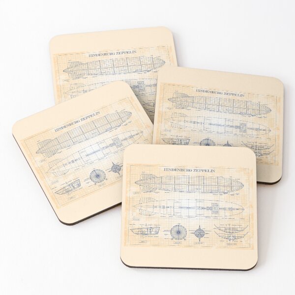 Item preview, Hindenburg Zeppelin (Old Blue Grid - English) designed and sold by BGALAXY.