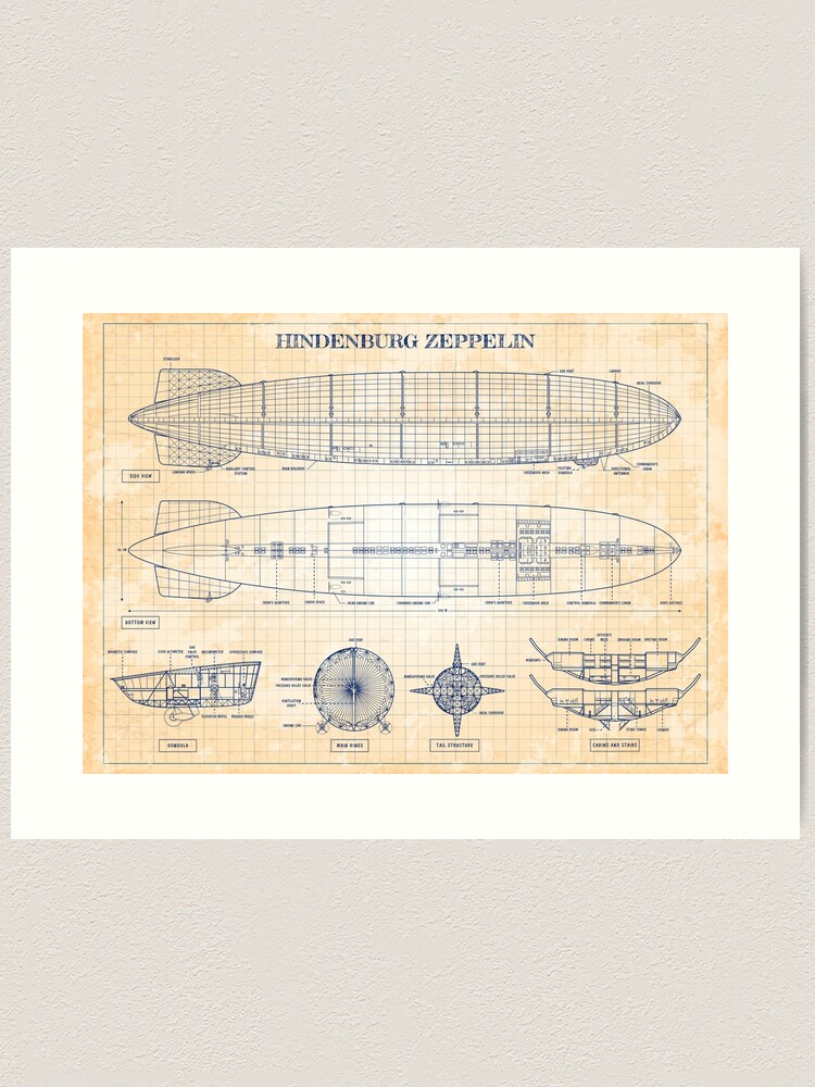 Hindenburg Zeppelin (Old Blue Grid - English)