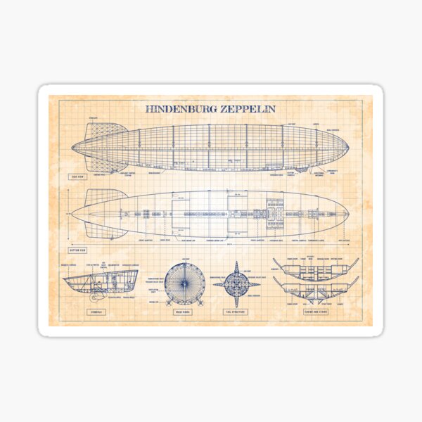 Hindenburg Zeppelin (Old Blue Grid - English)