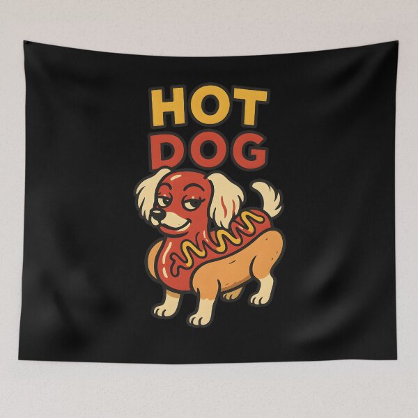 Item preview, Hot Dog with Attitude – Funny Dog Sausage Mashup designed and sold by Uglyandcute.