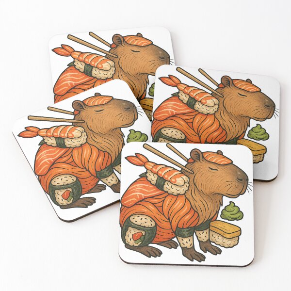 Item preview, Capybara Covered in Sushi – Ultimate Snack Mode designed and sold by Capybarastore_77.