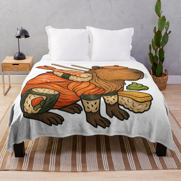 Item preview, Capybara Covered in Sushi – Ultimate Snack Mode designed and sold by Capybarastore_77.