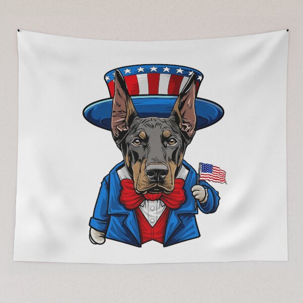 Item preview, Funny American Dog Doberman Pinscher 4th of July designed and sold by whyitsme.