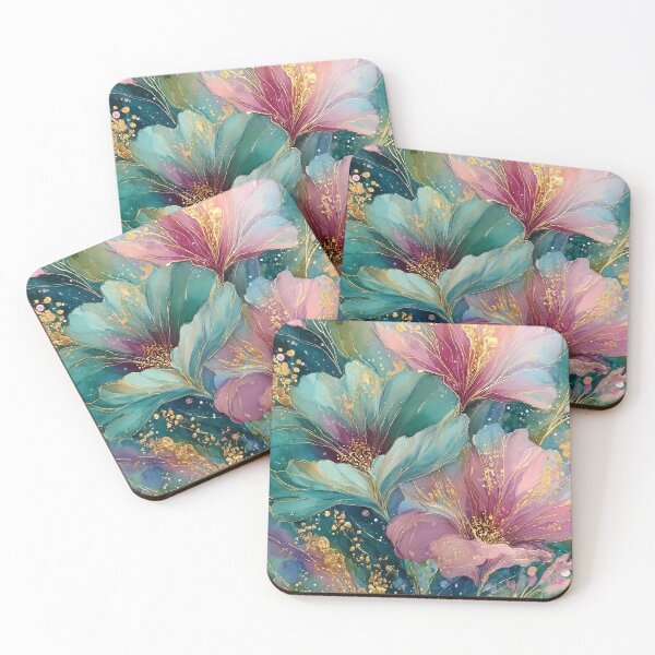 Item preview, Pink & Aqua Fantasy Floral Art – Dreamy Garden Blossoms designed and sold by MysticCanvasAi.