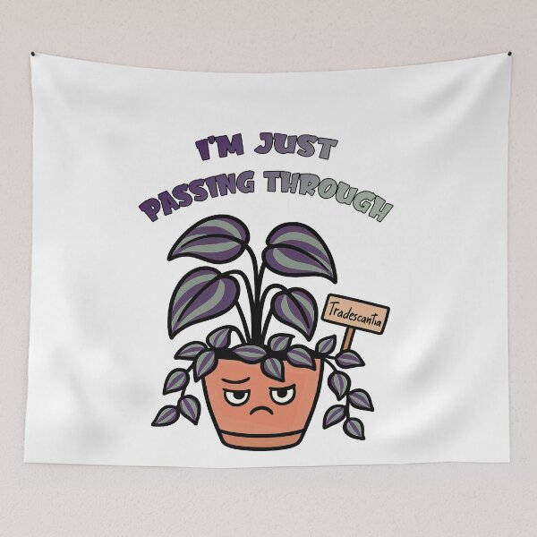 Item preview, Tradescantia Zebrina – I’m Just Passing Through - Funny Houseplant Characters designed and sold by EdgyEdgeArt.