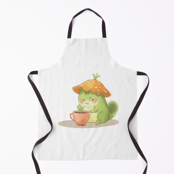 Item preview, A cute cartoon frog sipping tea while wearing a mushroom cap, cozy vibes, kawaii sticker, soft color palette, transparent background, perfect for journaling designed and sold by Palmate-m.