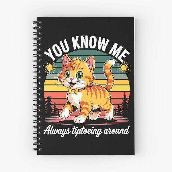 Item preview, Tiptoeing Orange Cat in Retro Sunset designed and sold by designleon19.