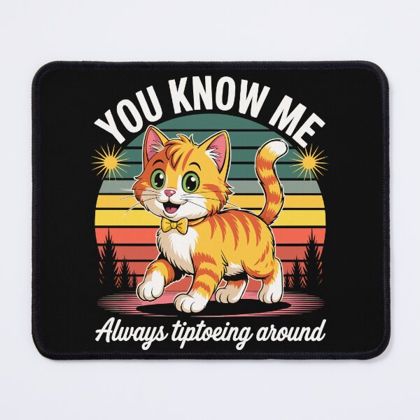 Item preview, Tiptoeing Orange Cat in Retro Sunset designed and sold by designleon19.