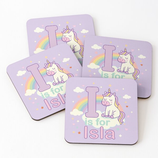 Item preview, I is for Isla - Cute Unicorn Alphabet Poster for Kids Room designed and sold by FilizDesigner.