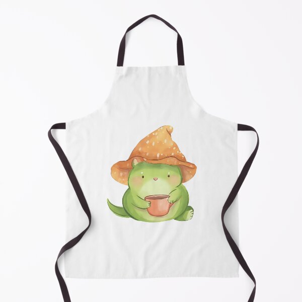 Item preview, A cute cartoon frog sipping tea while wearing a mushroom cap, cozy vibes, kawaii sticker, soft color palette, transparent background, perfect for journaling designed and sold by Palmate-m.