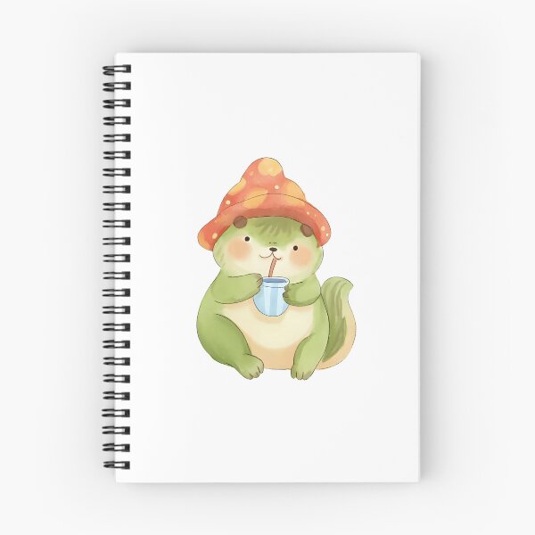 Item preview, A cute cartoon frog sipping tea while wearing a mushroom cap, cozy vibes, kawaii sticker, soft color palette, transparent background, perfect for journaling designed and sold by Palmate-m.
