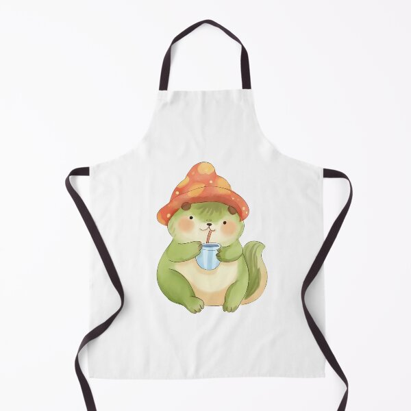 Item preview, A cute cartoon frog sipping tea while wearing a mushroom cap, cozy vibes, kawaii sticker, soft color palette, transparent background, perfect for journaling designed and sold by Palmate-m.
