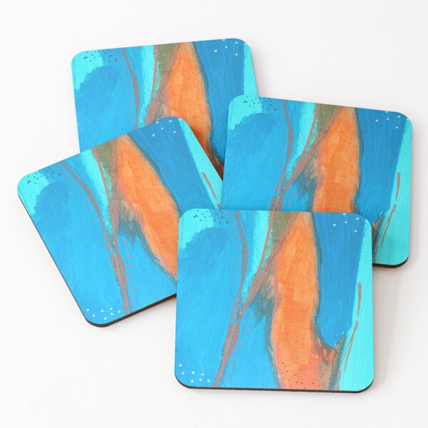 Item preview, Blue, Aqua, and Orange Abstract Painting designed and sold by NancyMerkle.