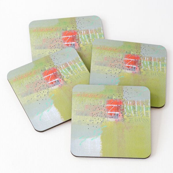 Item preview, Sage Green and Red Contemporary Abstract Art designed and sold by NancyMerkle.