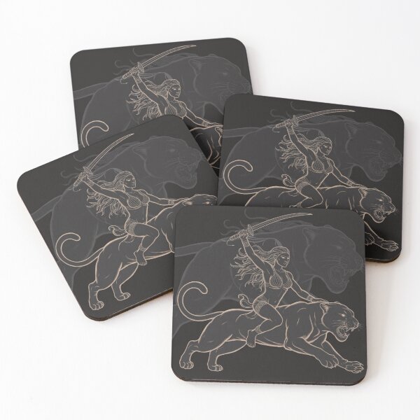Item preview, a warrior woman riding a roaring panther designed and sold by 123ks.