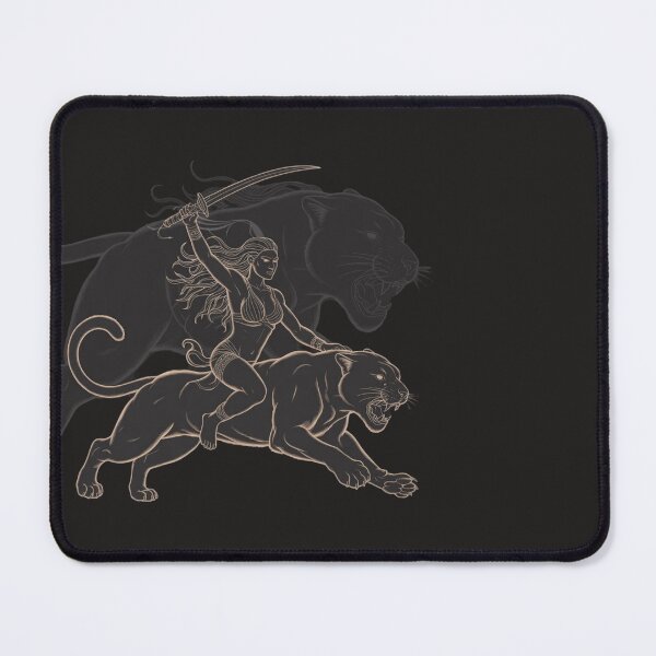 Item preview, a warrior woman riding a roaring panther designed and sold by 123ks.
