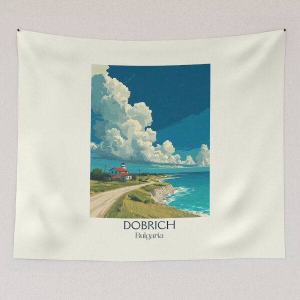 Item preview, Dobrich Bulgaria Poster – Dobrudzha Capital Vintage Art designed and sold by TuncGK.