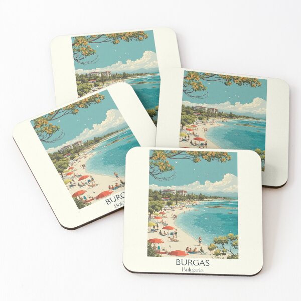 Item preview, Burgas Black Sea – Bulgarian Coastal City Vintage Art designed and sold by TuncGK.