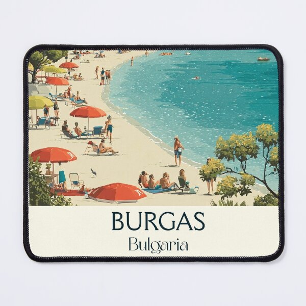 Item preview, Burgas Black Sea – Bulgarian Coastal City Vintage Art designed and sold by TuncGK.