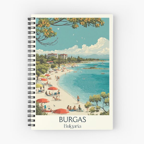 Item preview, Burgas Black Sea – Bulgarian Coastal City Vintage Art designed and sold by TuncGK.