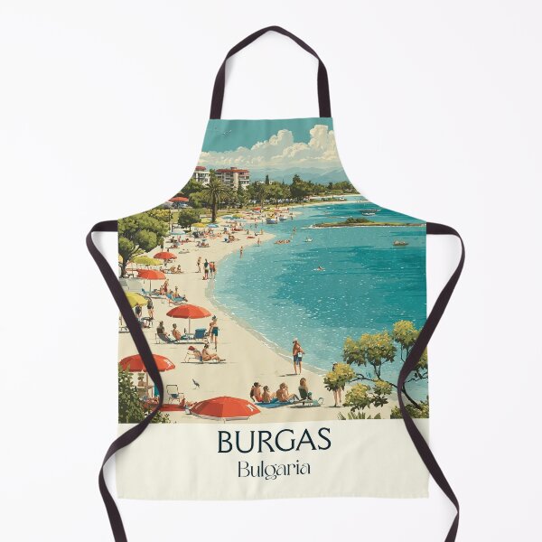 Item preview, Burgas Black Sea – Bulgarian Coastal City Vintage Art designed and sold by TuncGK.