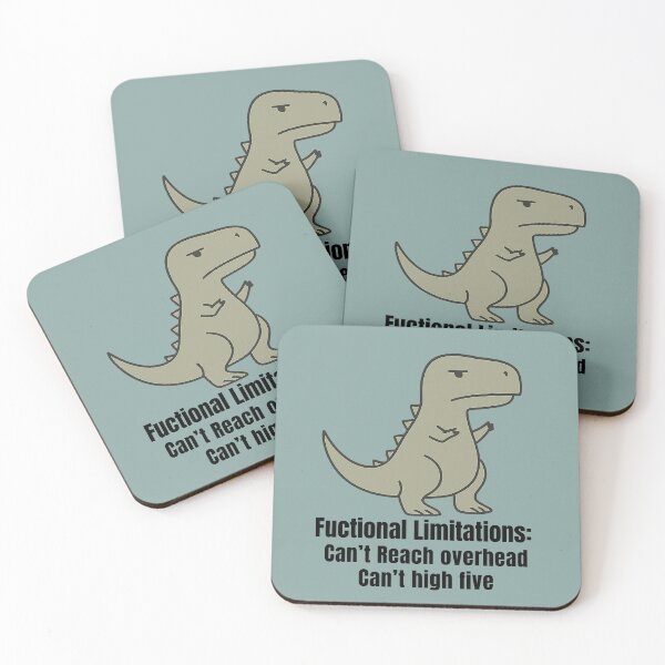 Item preview, Funny T-Rex Physical Therapy Sticker – “Can’t Reach Overhead, Can’t High Five” designed and sold by TenkaTees.