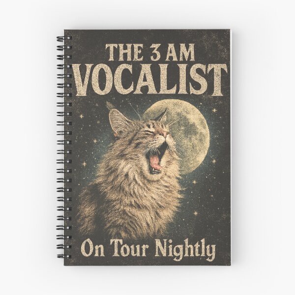 Item preview, The 3 AM Vocalist Funny Maine Coon Cat 90s Bootleg Tee designed and sold by catastrocat.