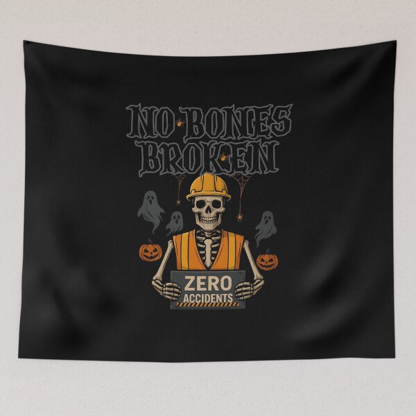 Item preview, Safety First - No Bones Broken – Funny Halloween OSH Skeleton Design designed and sold by PeteLawliiet.