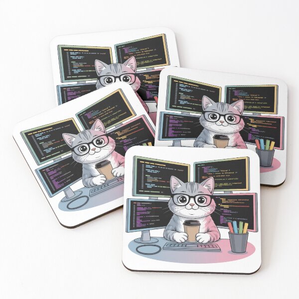 Item preview, Cat Programmer Tee – Funny Coder Cat T-Shirt designed and sold by KostekShop.