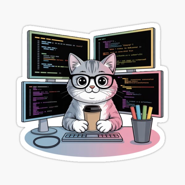 Artikel-Vorschau von Katzen-Programmierer-T-Shirt – Lustiges Coder-Katzen-T-Shirt, designt und verkauft von KostekShop.