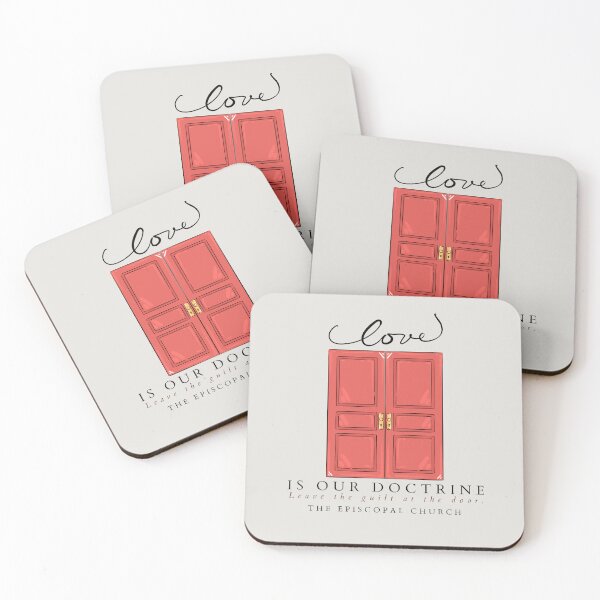 Item preview, Love is our doctrine.  Leave the guilt at the door.  designed and sold by Canterbury Episcopal Campus Ministry at Texas Tech University .