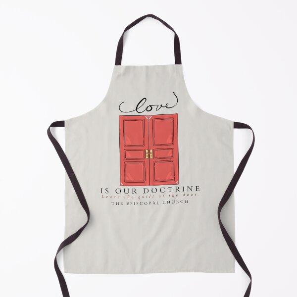 Item preview, Love is our doctrine.  Leave the guilt at the door.  designed and sold by Canterbury Episcopal Campus Ministry at Texas Tech University .