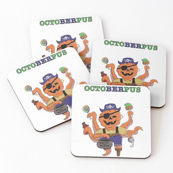 Item preview, Halloween Jack o lantern Octopus Pirate - purple and green text designed and sold by Micki Moxie.