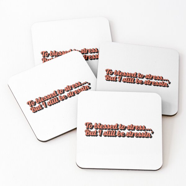 Item preview, Too Blessed to Stress... But Still Stressin’ – Funny Faith-Based Relatable Quote designed and sold by The Sticker Cove.