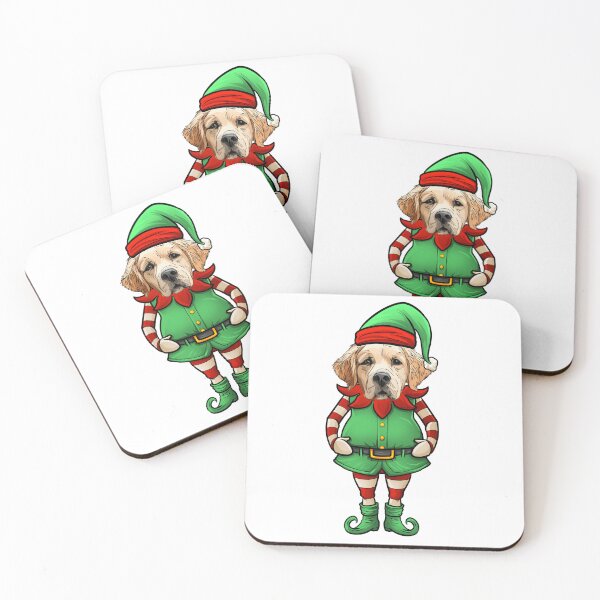 Item preview, Golden Retriever Christmas Elf designed and sold by whyitsme.