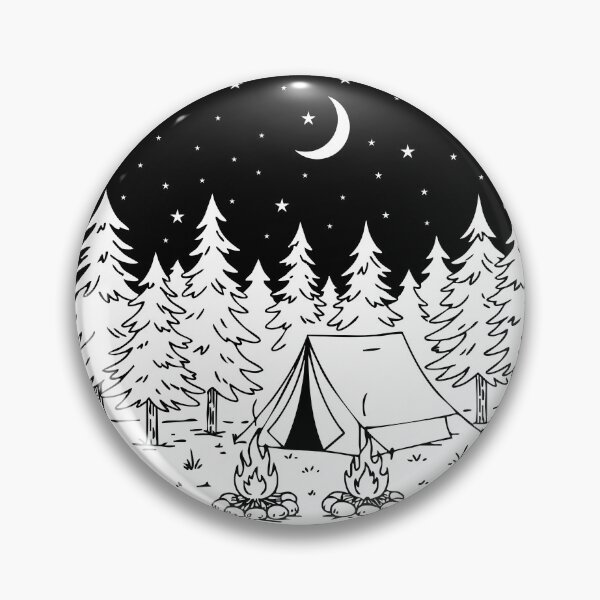 Item preview, Camping Under the Stars – Minimalist Night Forest Tent designed and sold by Galaxi Tee.