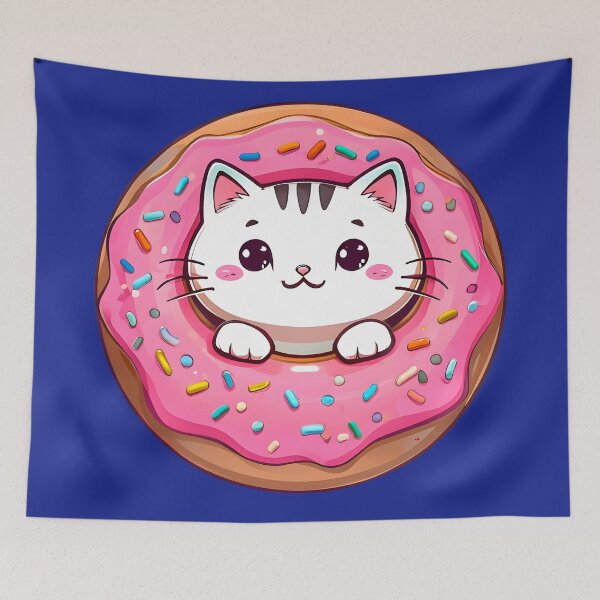 Item preview, Donut Cat Delight – Cute Kawaii Kitten in a Sprinkled Donut designed and sold by FalconLifeStore.