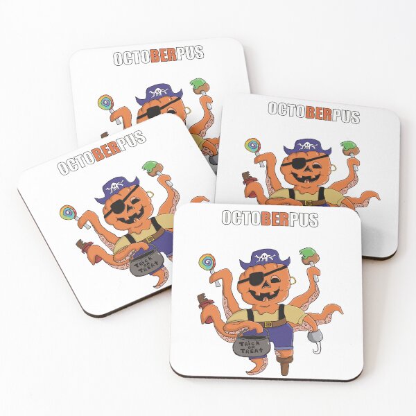 Item preview, Halloween Jack o lantern Octopus Pirate - orange and white text designed and sold by Micki Moxie.